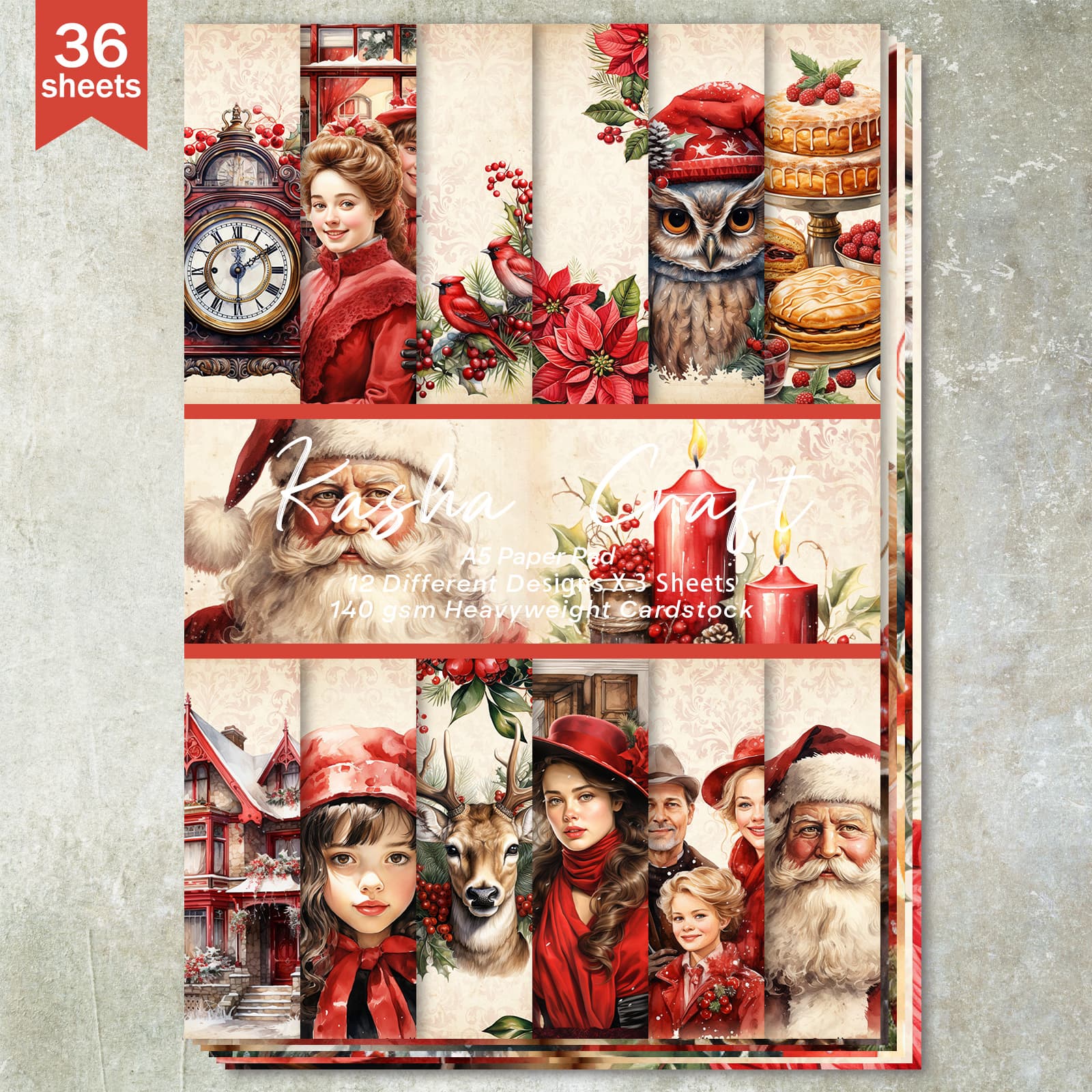 Photography Magazine - 36 vellen A5 (feestelijke kerstmanfamilie) knippen