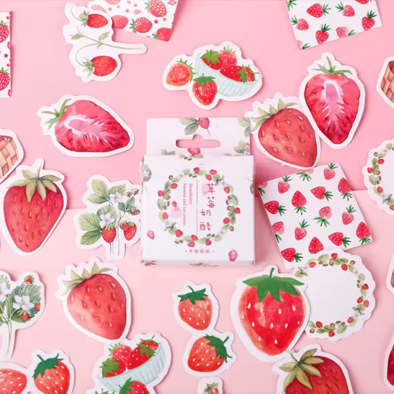 Photography Magazine - 45 stuks fruit aardbei doosstickers fotoalbum