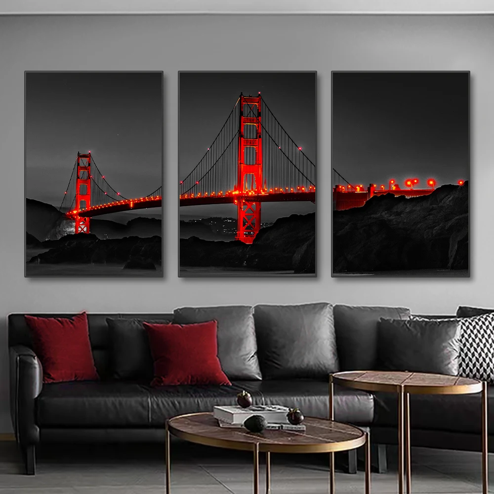 Photography Types - 3 STKS Frameloze Poster Golden Gate