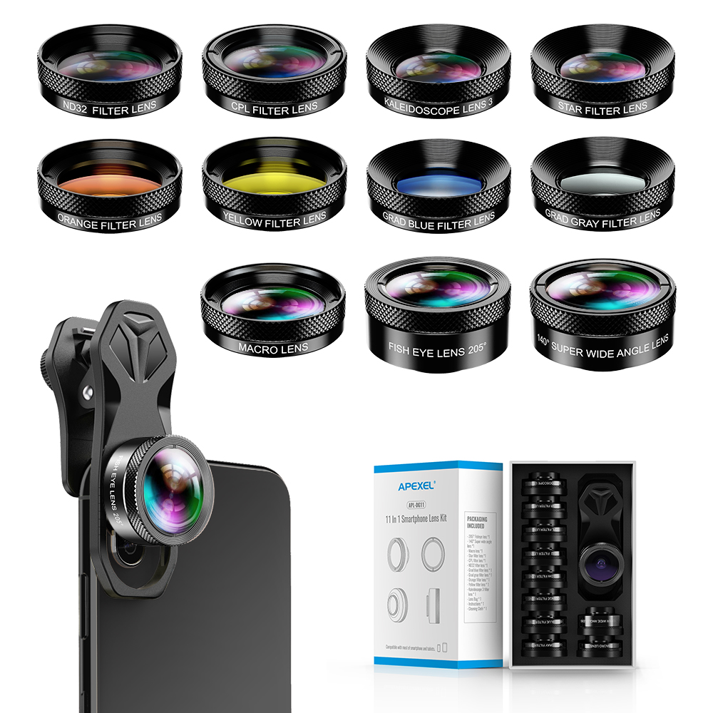 Photography Kit Samsung S26 Ultra - APEXEL 11-in-1 camera telefoonlens kit groothoek