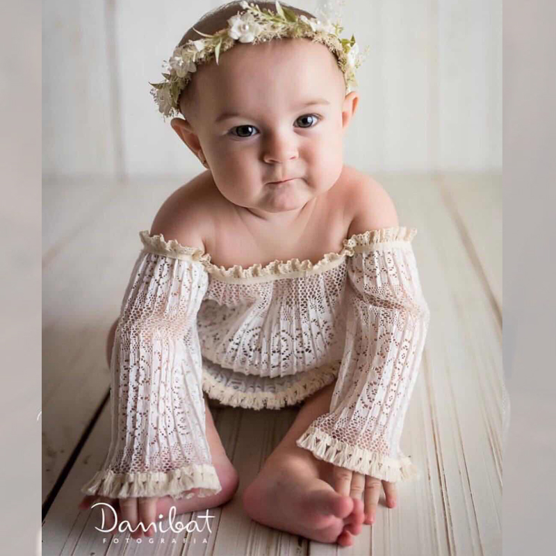 Photography Word - Baby Meisjes Kleding Strapless Bloem Kanten