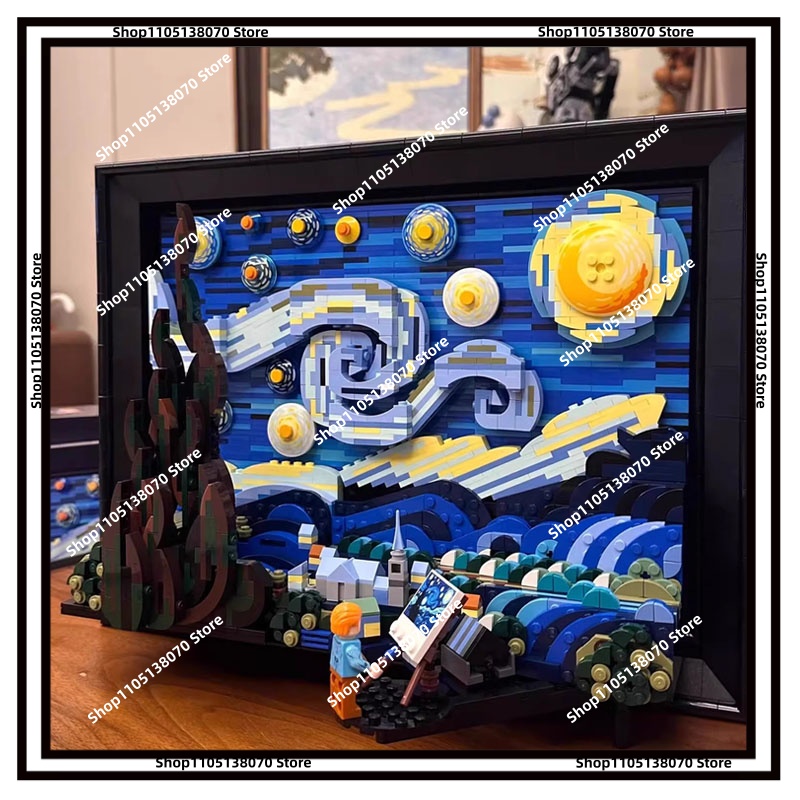 Photography Architecture - Van Gogh Sterrennacht 3D Bouwstenen Puzzle