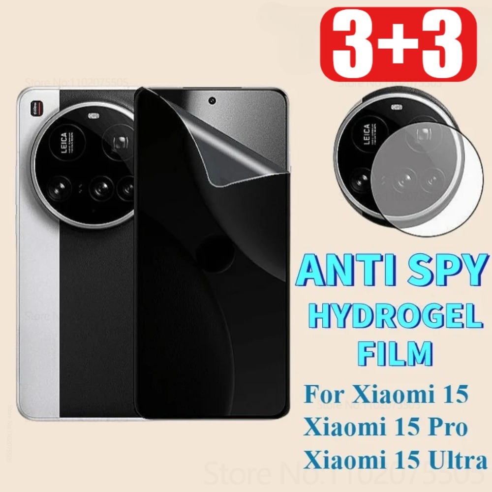 Xiaomi Photography Kit 15 Ultra - [3+3] 3 stuks privacy hydrogelfilm +