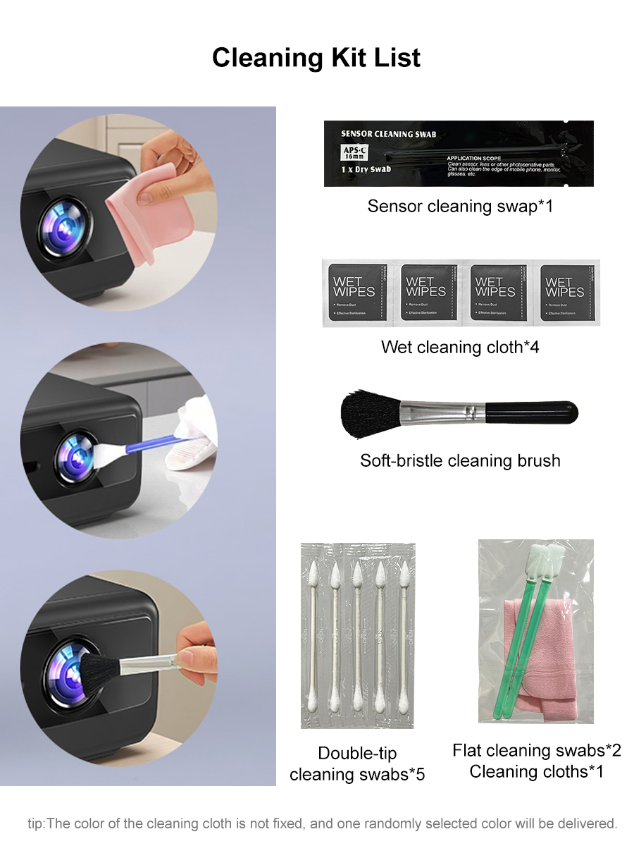 Lens Cleaning Kit - Projector Stofreinigingsset Projectorlens / Reinigingsstof binnenin