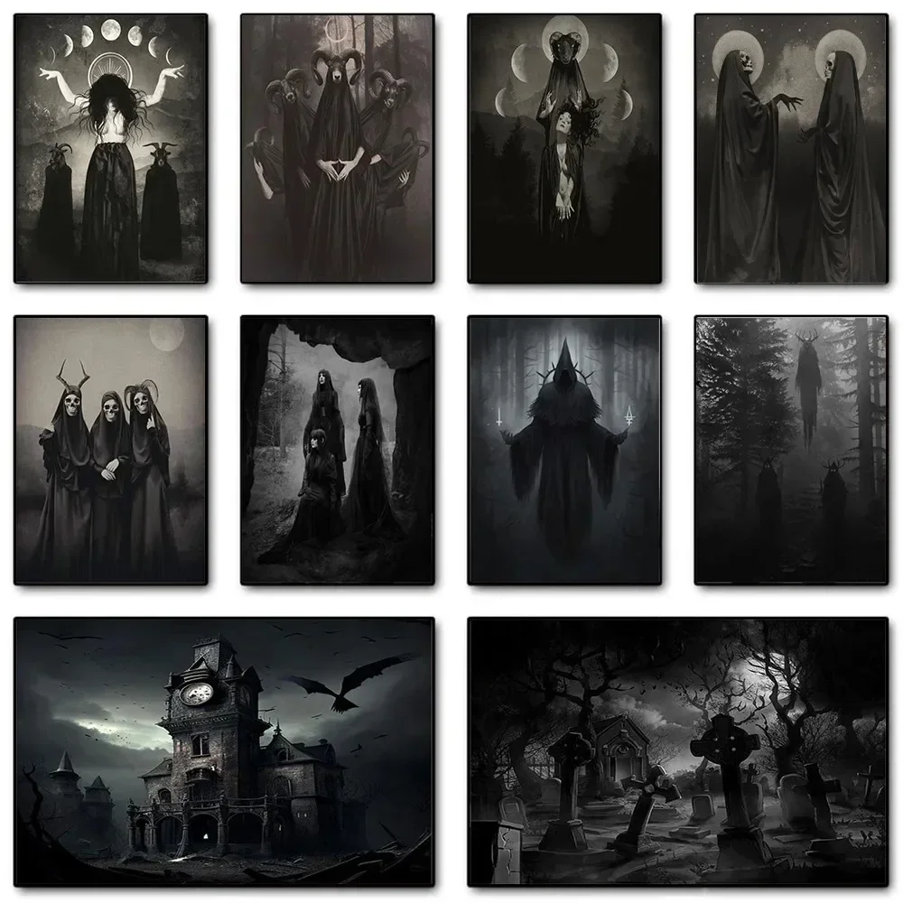 Photography Night - Dark Academia Art Black Death Poster
