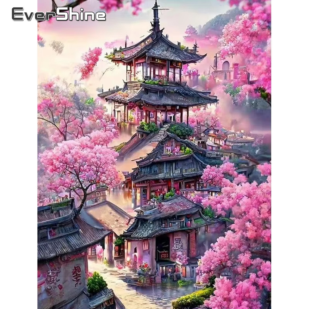 Photography Architecture - Momoart Diamant Borduurwerk Huis Landschap Schilderij