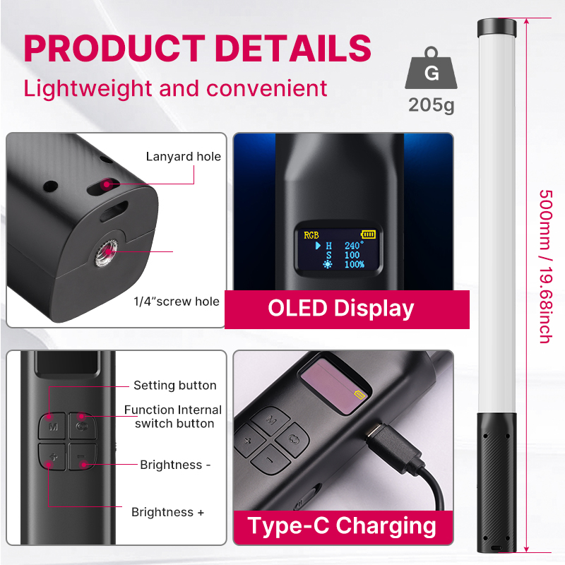 Ulanzi VL119 Handheld RGB Kleu - Photography Bulb recensie en prijs