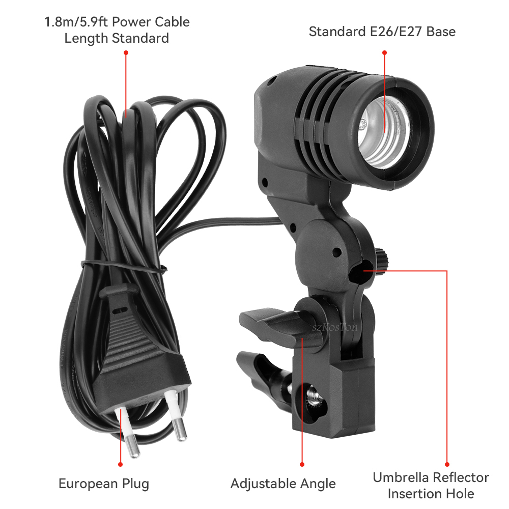 Enkele kop lamphouder E27-fitt - Photography Umbrella Lights recensie en prijs