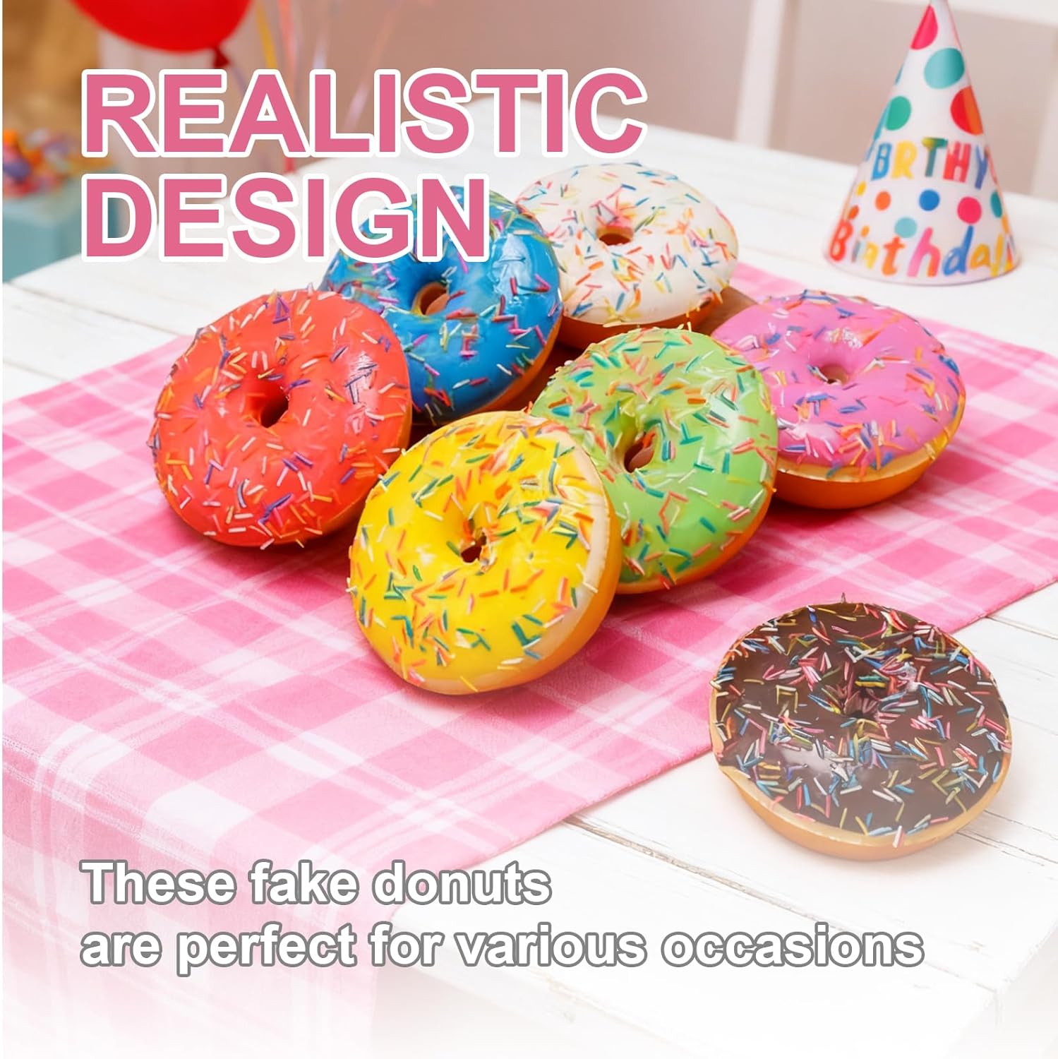 7 stuks nep donuts, kunstmatig - Photography Food recensie en prijs